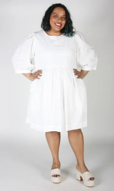 Bluebonnet Dress - White made by Birds of North America