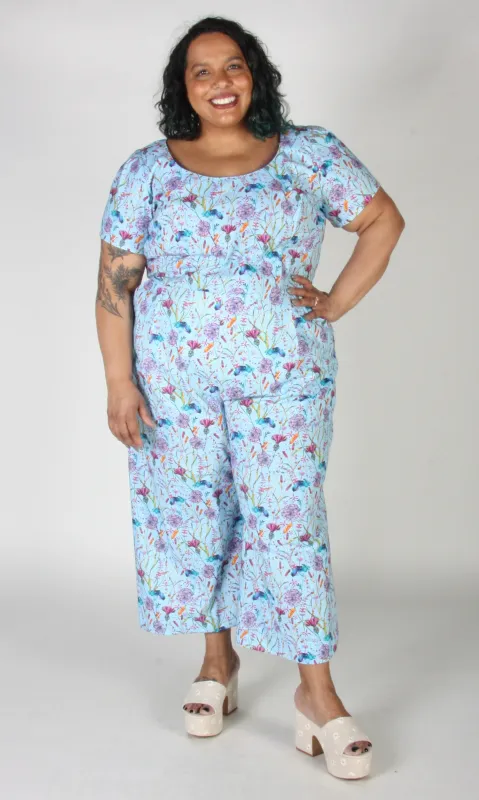 Whinchat Jumpsuit - Flower Toss made by Birds of North America