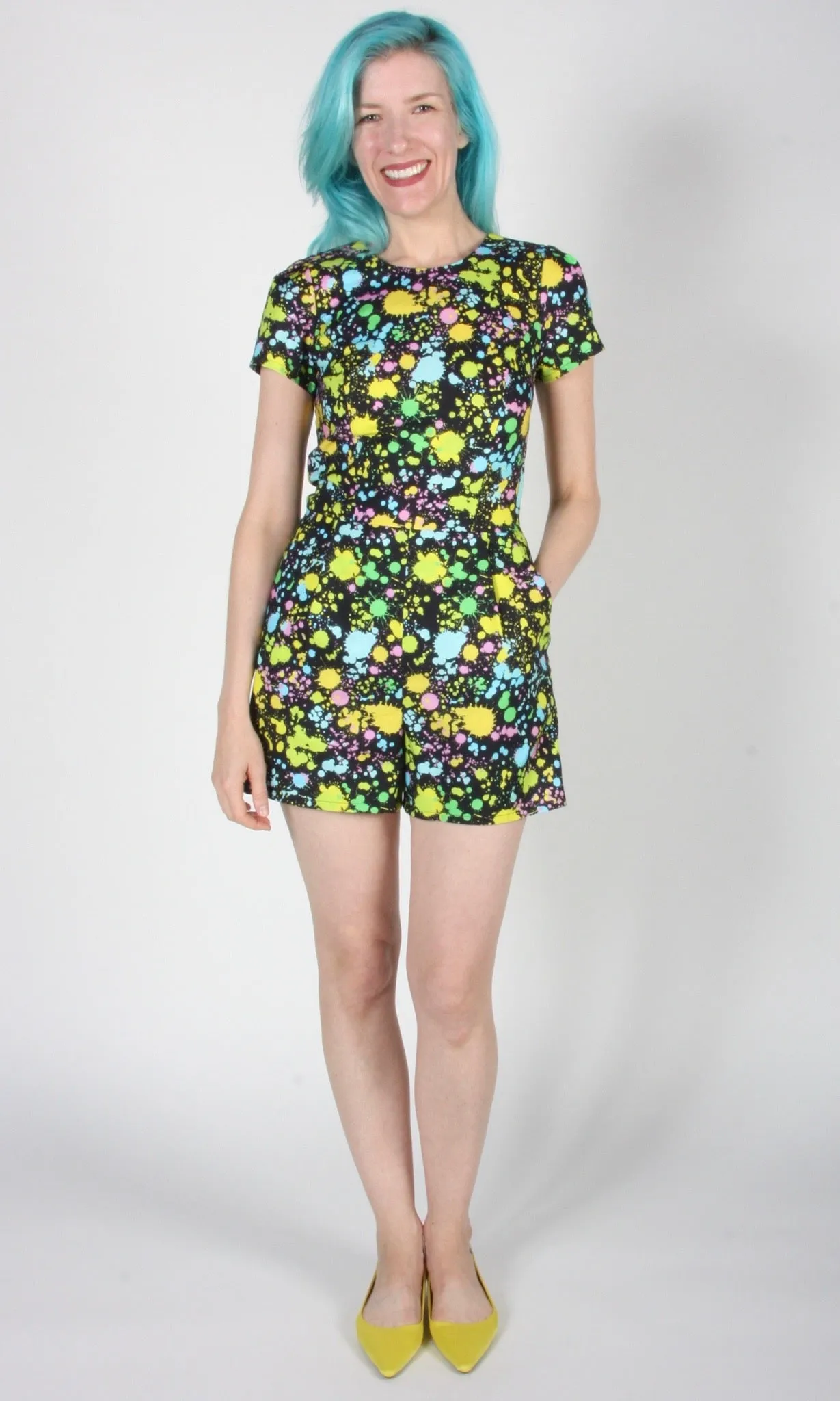 RN1075 - 8 - Akohekohe Romper - Neon Splatter sold by Birds of North America product image thumbnail 3