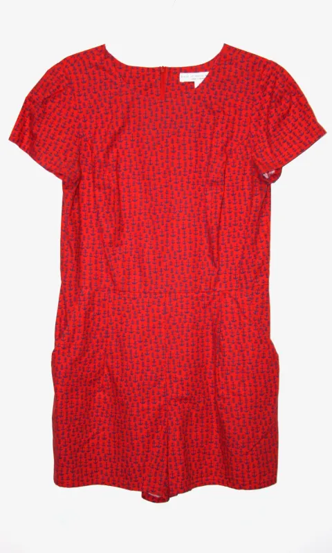RN1268 - 8 - Silverbill Romper - Red Anchors made by Birds of North America