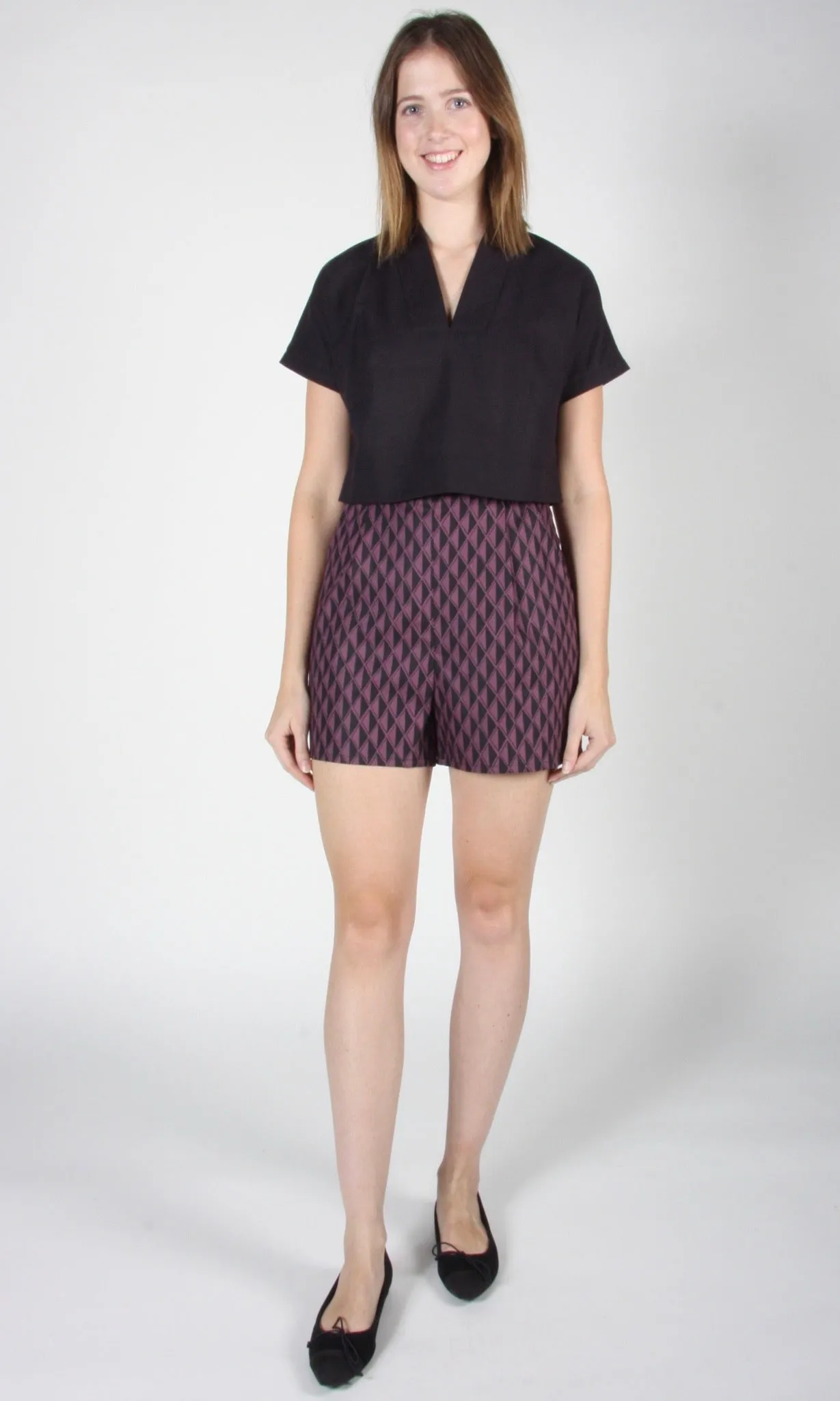 RN1263 - 6 - Umbrellabird Short - Eggplant Geometric sold by Birds of North America product image thumbnail 4