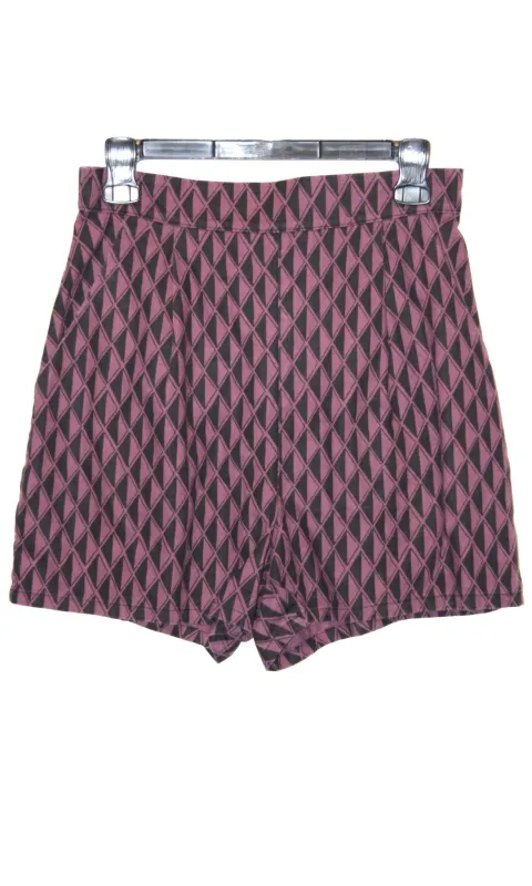 RN1263 - 6 - Umbrellabird Short - Eggplant Geometric sold by Birds of North America