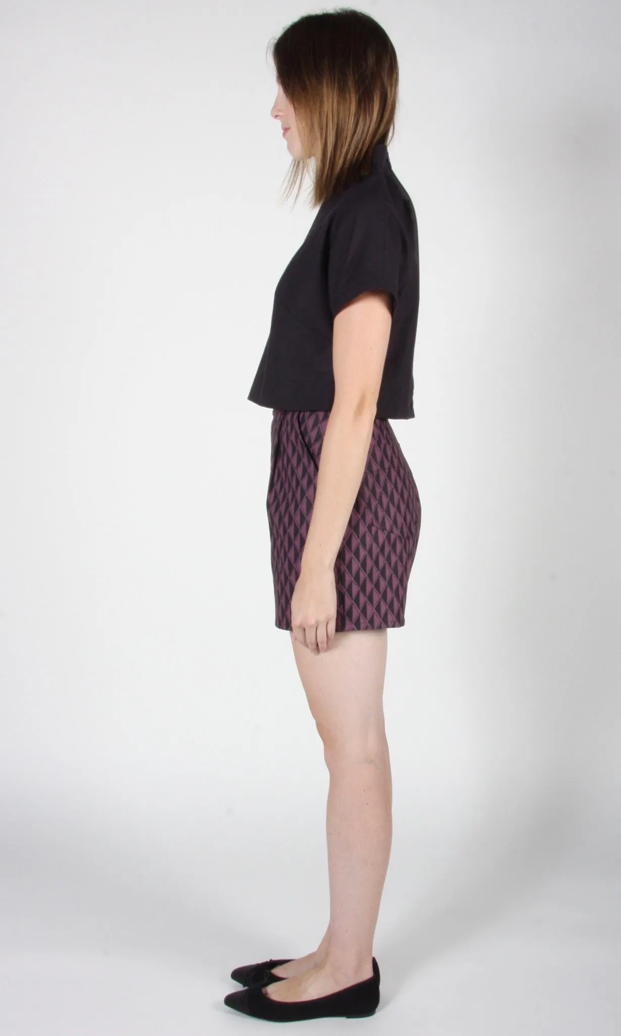 RN1263 - 6 - Umbrellabird Short - Eggplant Geometric sold by Birds of North America product image thumbnail 5