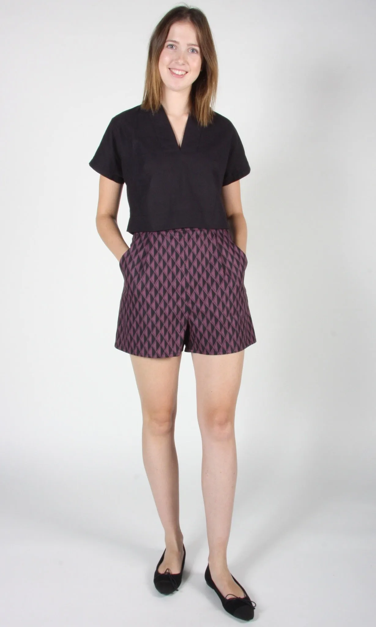 RN1263 - 6 - Umbrellabird Short - Eggplant Geometric sold by Birds of North America product image thumbnail 3