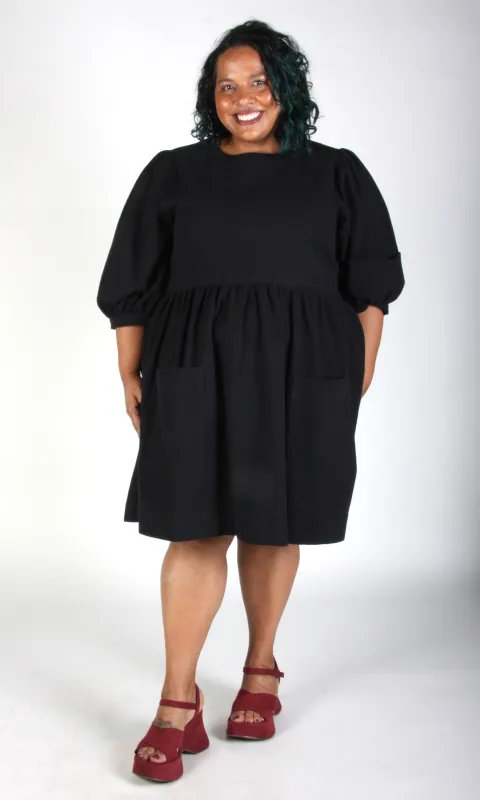 Flowerpiercer Dress - Black made by Birds of North America