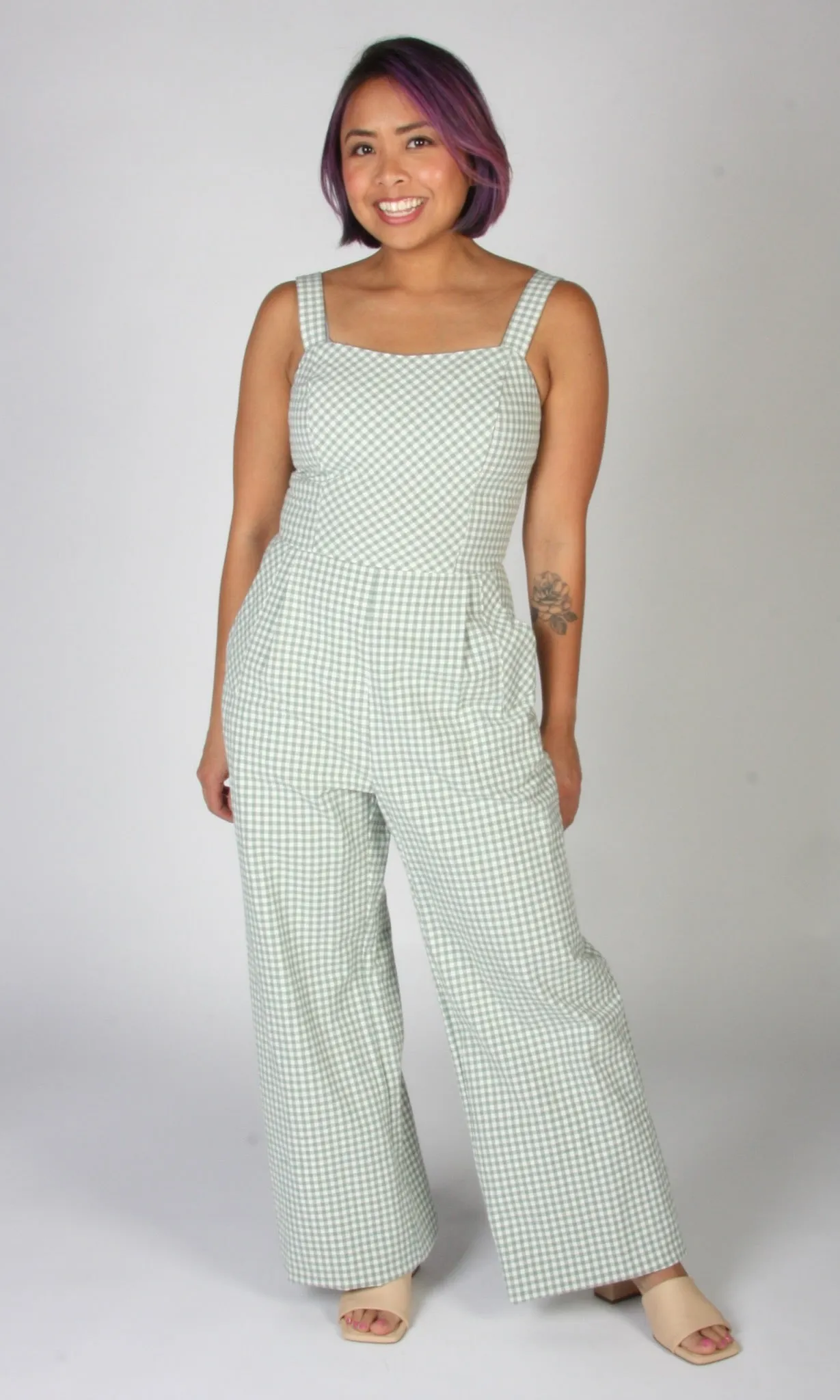 Roadrunner Jumpsuit - Sage Gingham sold by Birds of North America product image thumbnail 2