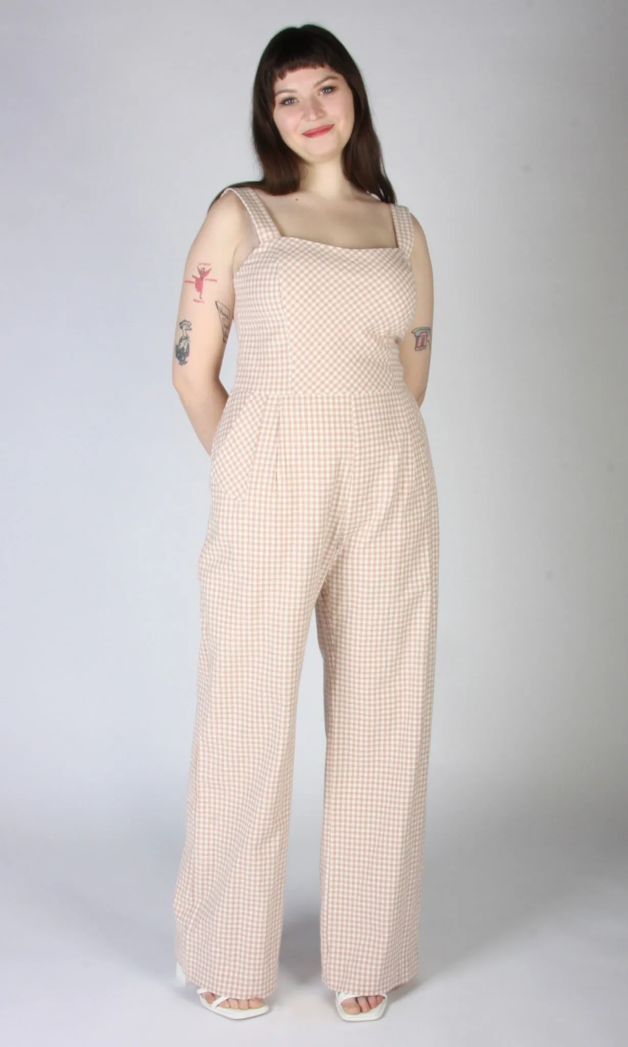 Roadrunner Jumpsuit - Peach Gingham sold by Birds of North America product image thumbnail 2