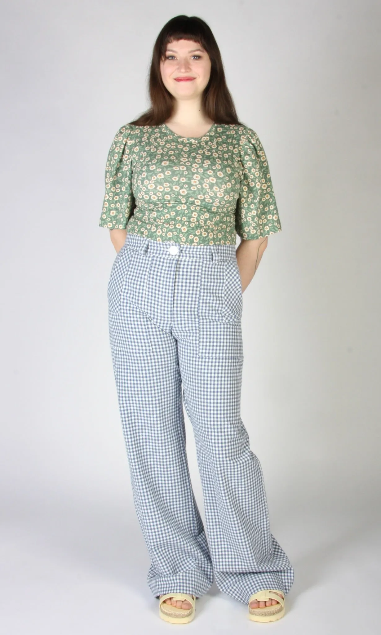 Gannet Pant - Blue Gingham sold by Birds of North America