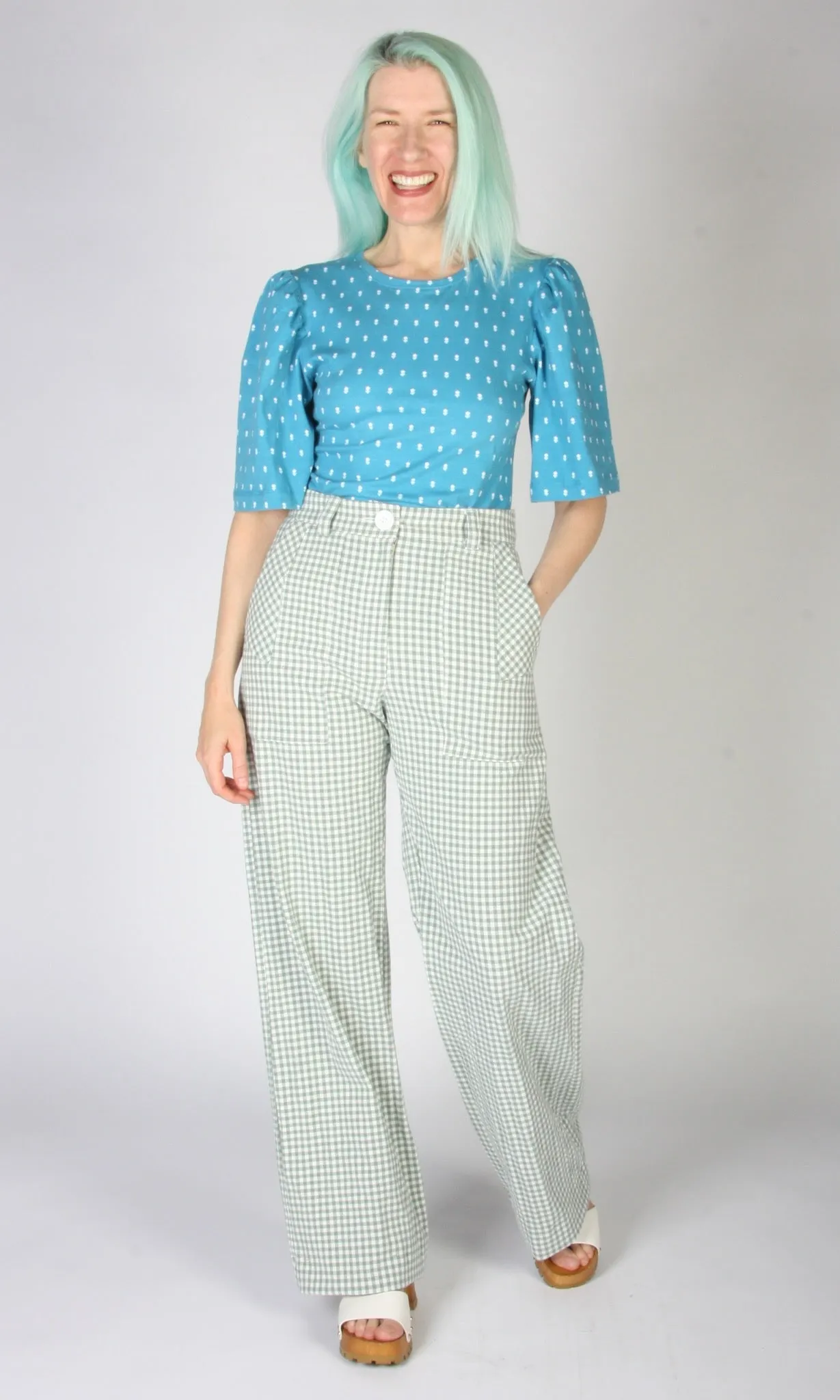 Gannet Pant - Sage Gingham sold by Birds of North America product image thumbnail 2