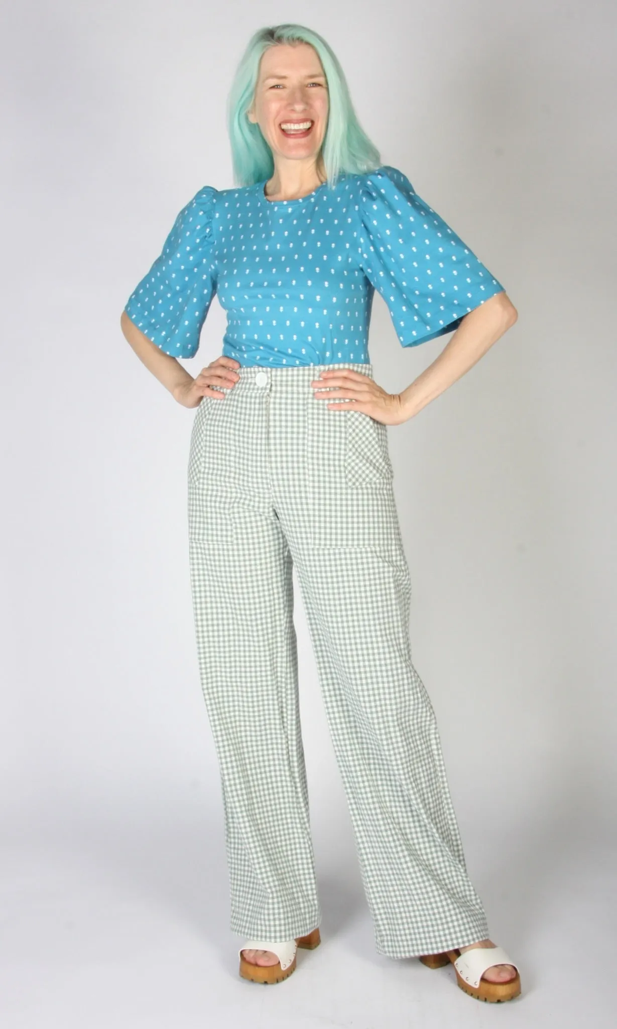 Gannet Pant - Sage Gingham sold by Birds of North America product image thumbnail 4