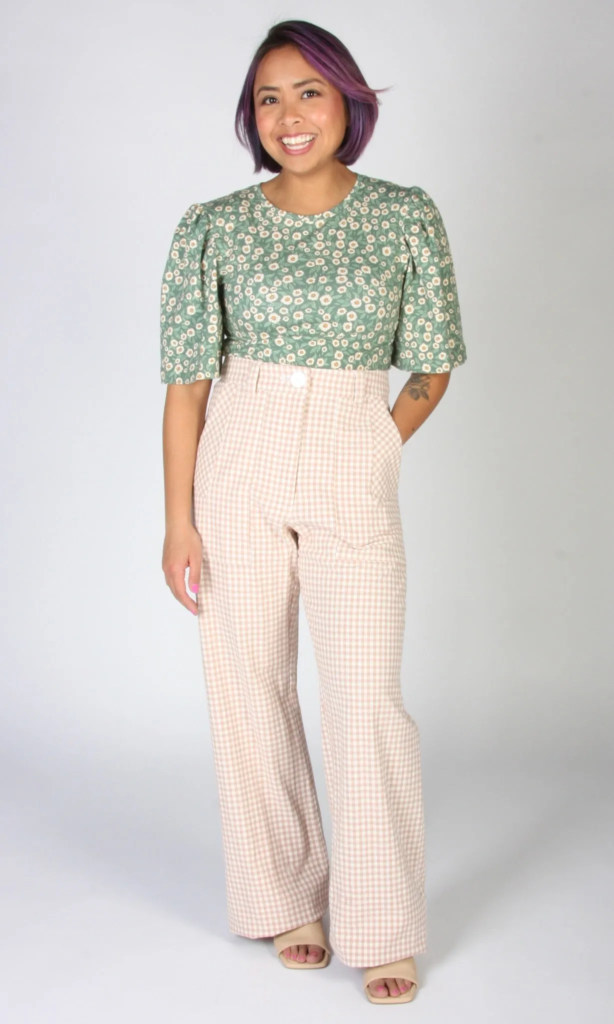 Gannet Pant - Peach Gingham sold by Birds of North America product image thumbnail 2