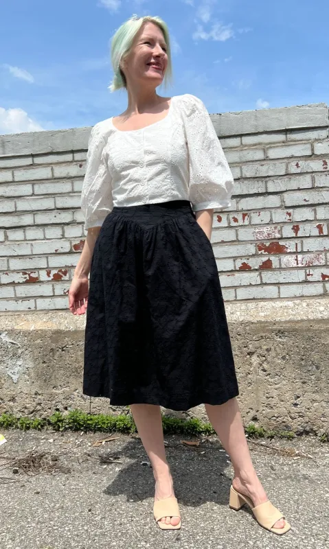 Winnie - Hermit Thrush Skirt - Black made by Birds of North America