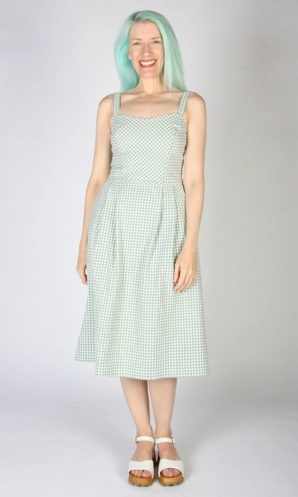 SS582 - 4 - Sparrow Hawk Dress - Sage Gingham sold by Birds of North America product image thumbnail 3