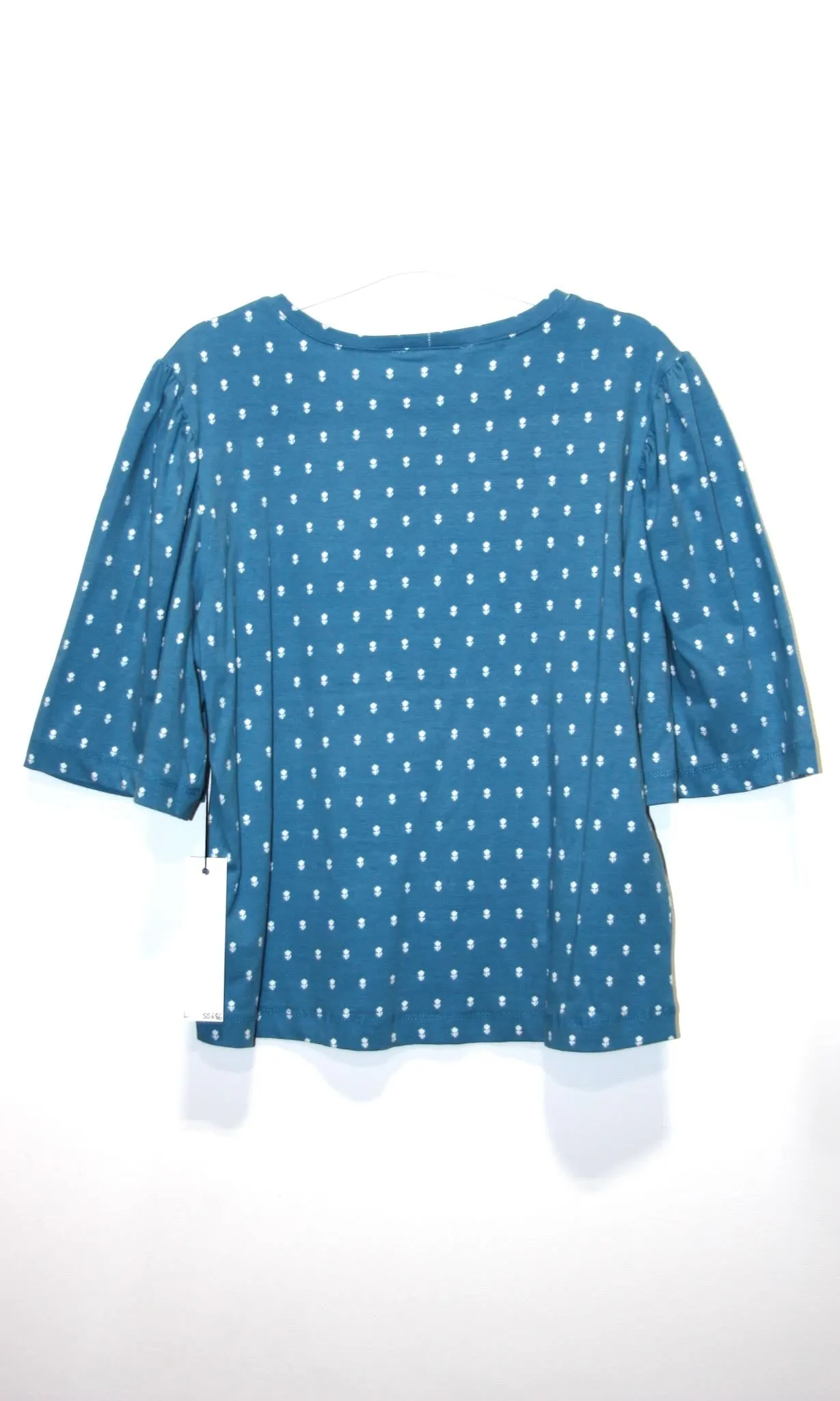 SS686 - L - Peahen Top - Blue Flowers sold by Birds of North America product image thumbnail 2