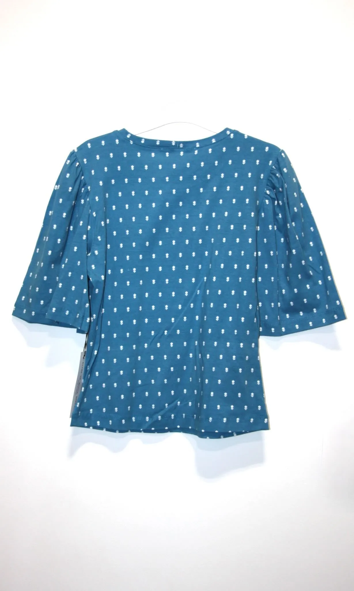 SS684 - S - Peahen Top - Blue Flowers sold by Birds of North America product image thumbnail 2