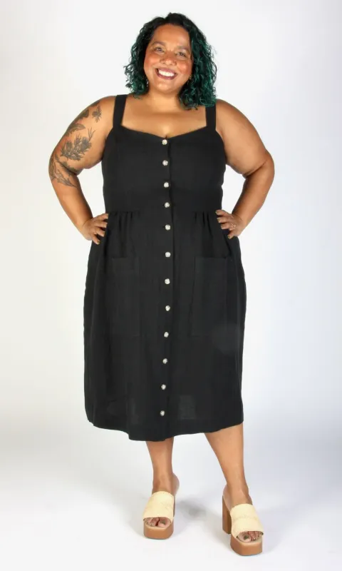 Thistlebird Dress - Black made by Birds of North America