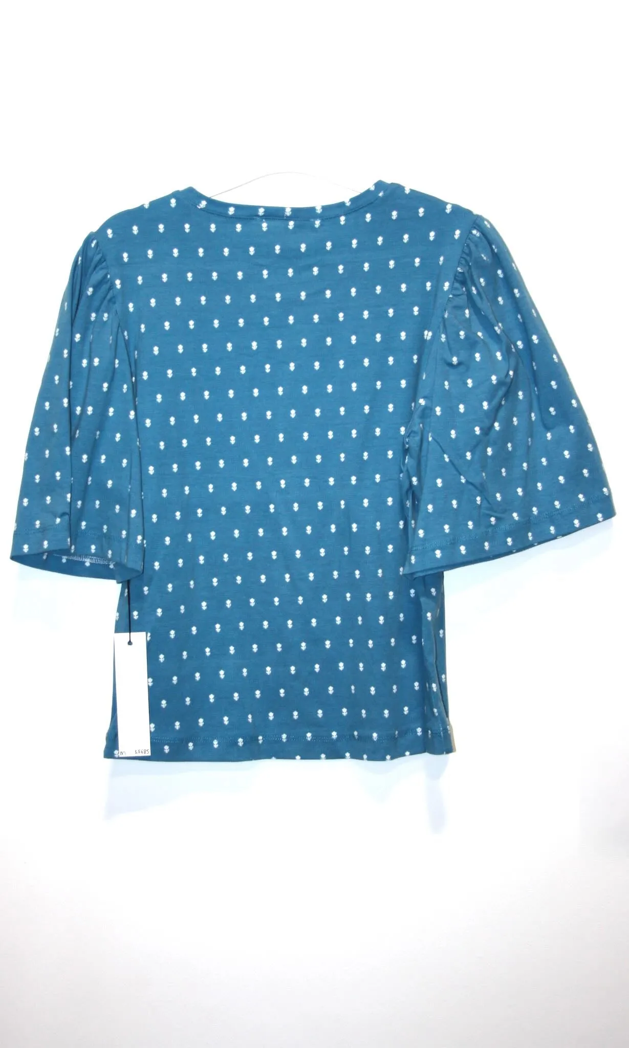 SS662 - M - Peahen Top - Blue Flowers sold by Birds of North America product image thumbnail 3