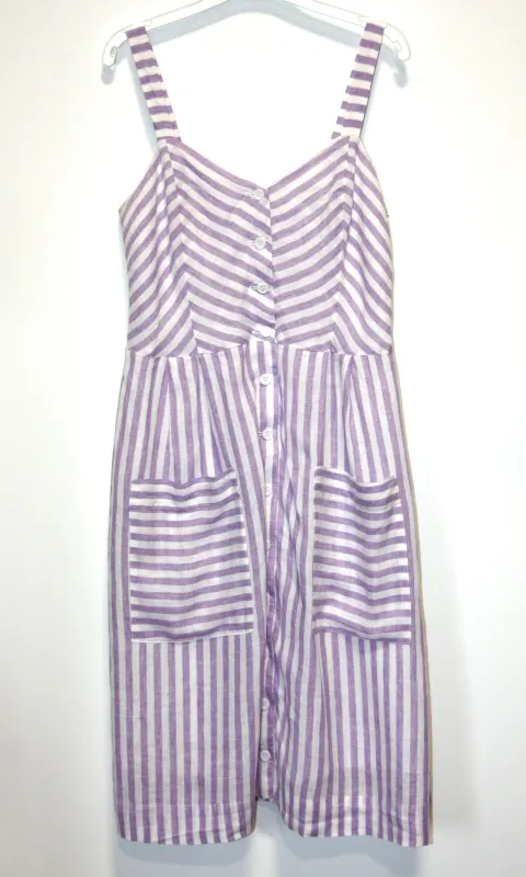 RN1317 - 10 - Vesper Sparrow Dress - Lavender Stripe made by Birds of North America