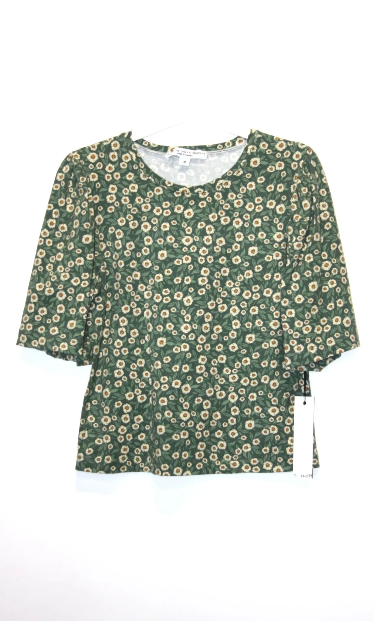RN1379 - M - Peahen Top - Flower Drift sold by Birds of North America