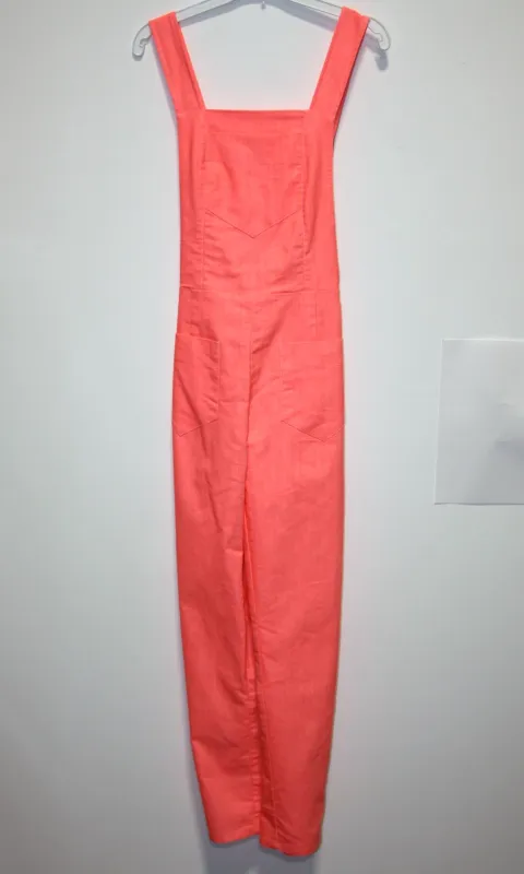 RN1491 - 8 - Currawong Overalls - Neon Coral made by Birds of North America