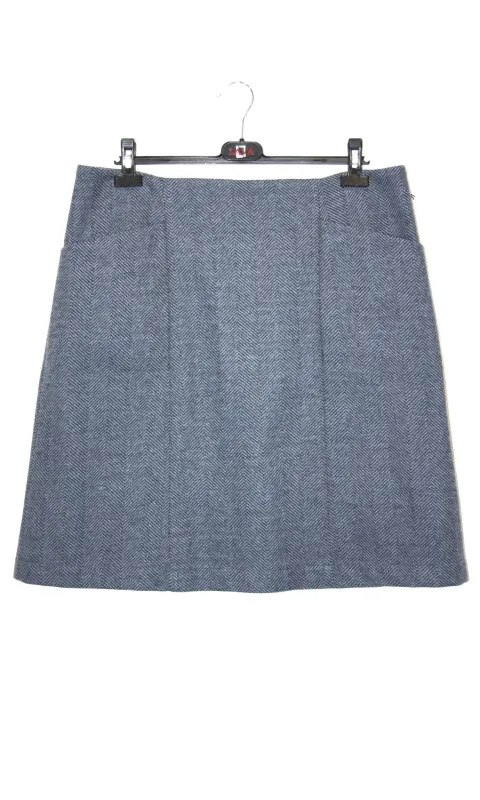 RN1565 - 14 - Miat-Bir Skirt - Blue Herringbone made by Birds of North America