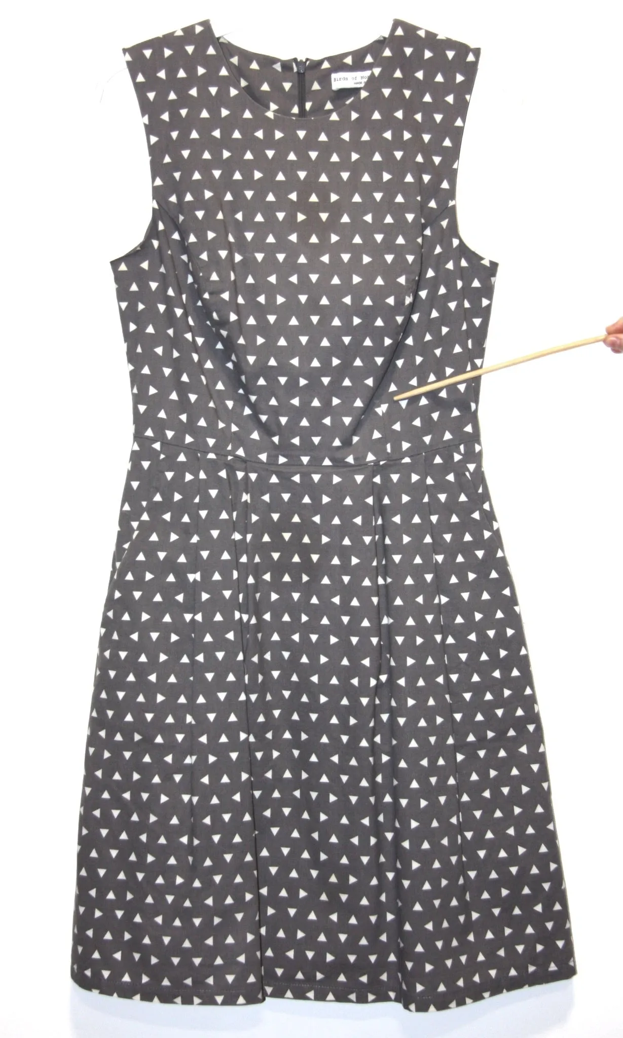RN1055 - 6 - Antbird Dress - Grey Triangles sold by Birds of North America