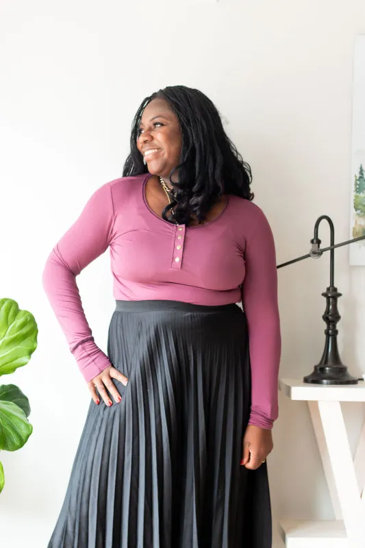 *Pre-Sale* Long Sleeve Henley sold by Buttercream Clothing