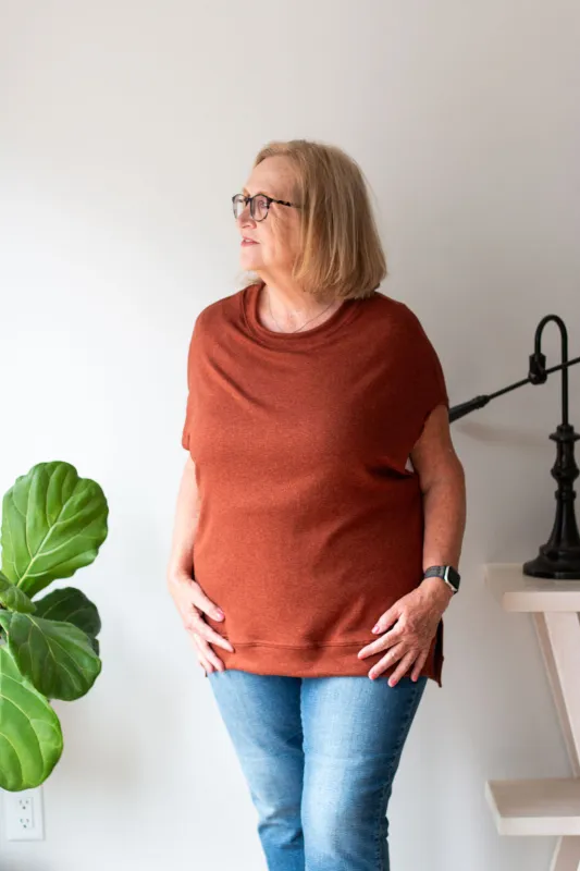 *Pre-Sale* Sleeveless Crew Split Sweater sold by Buttercream Clothing