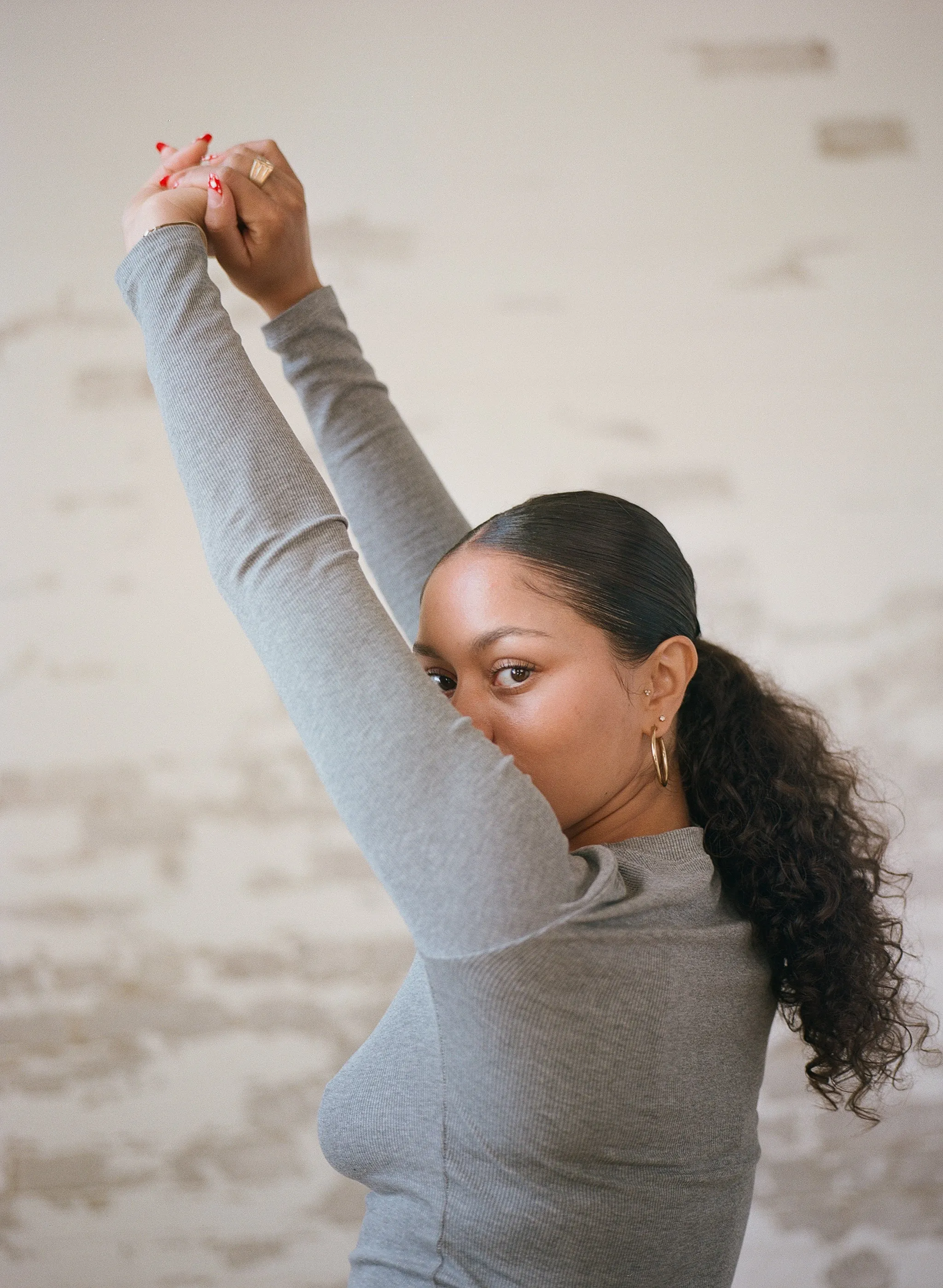 LUNA LONG SLEEVE TOP - Heather Grey sold by Cherry Gardens product image thumbnail 4