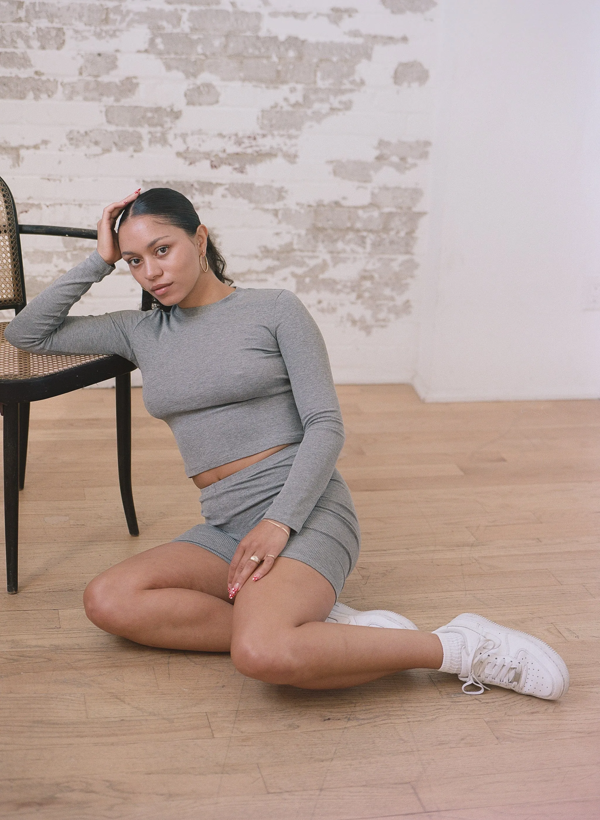 LUNA LONG SLEEVE TOP - Heather Grey sold by Cherry Gardens product image thumbnail 2