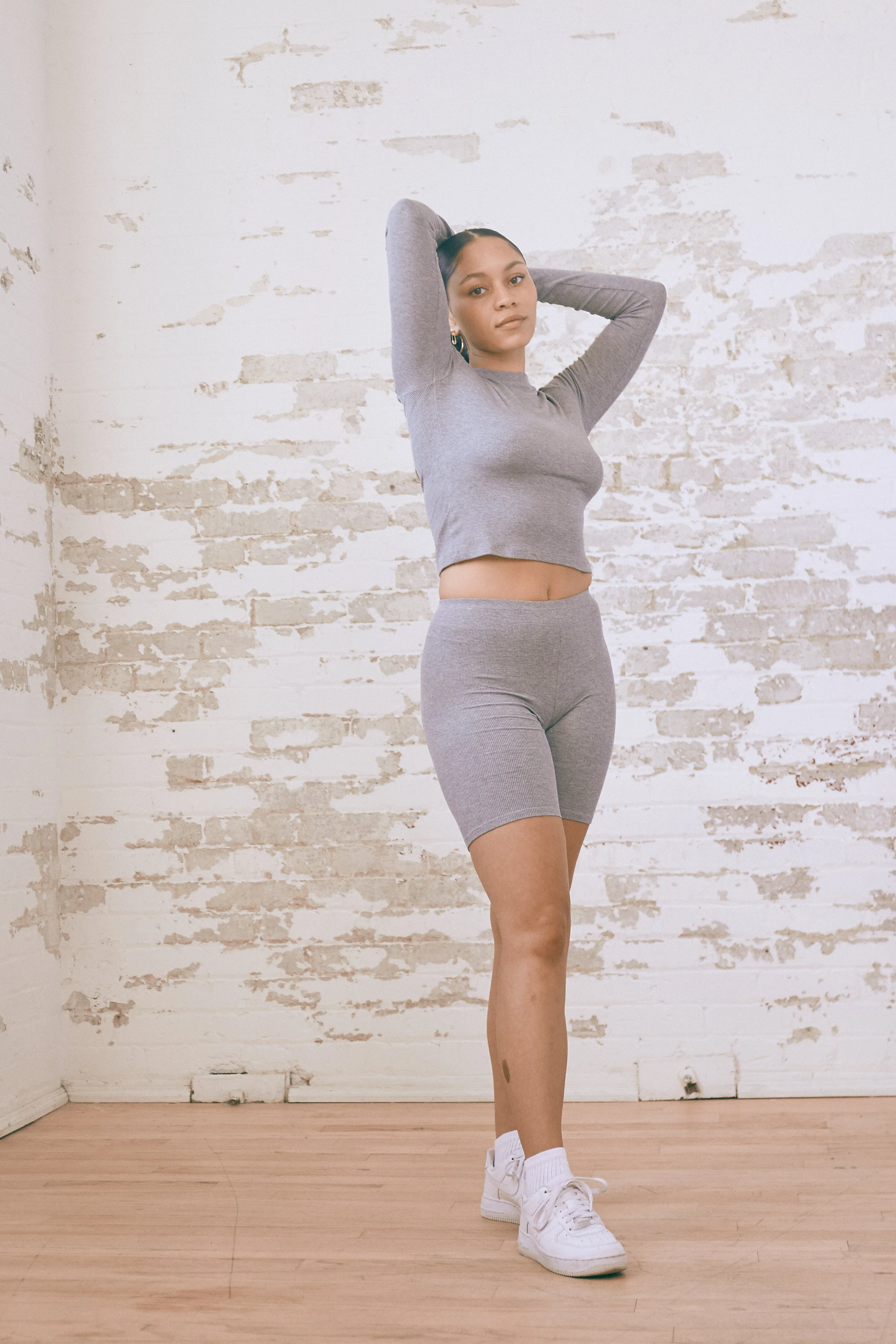 PONY BIKE SHORT - Heather Grey sold by Cherry Gardens product image thumbnail 3