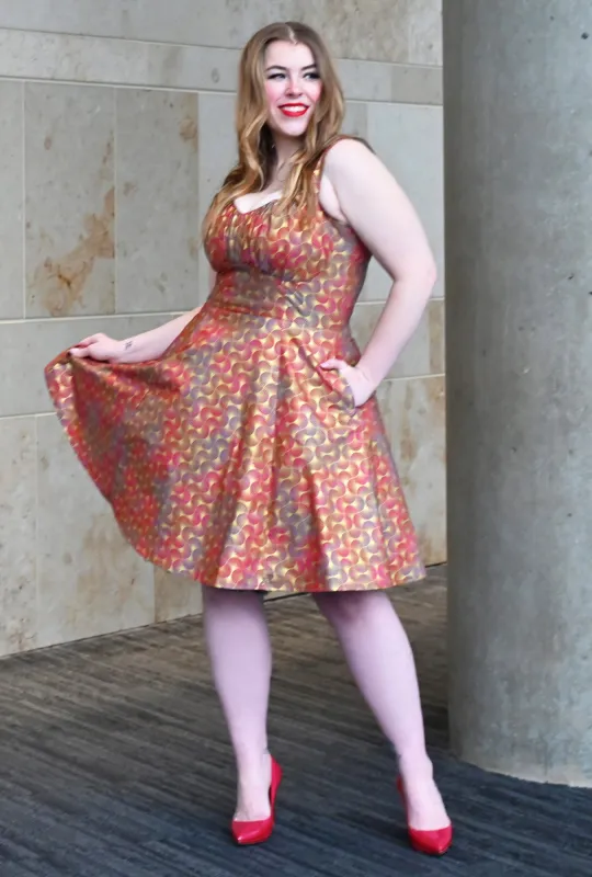 Sookie - Deco D'or - Fan Print Dress sold by Cherry Velvet