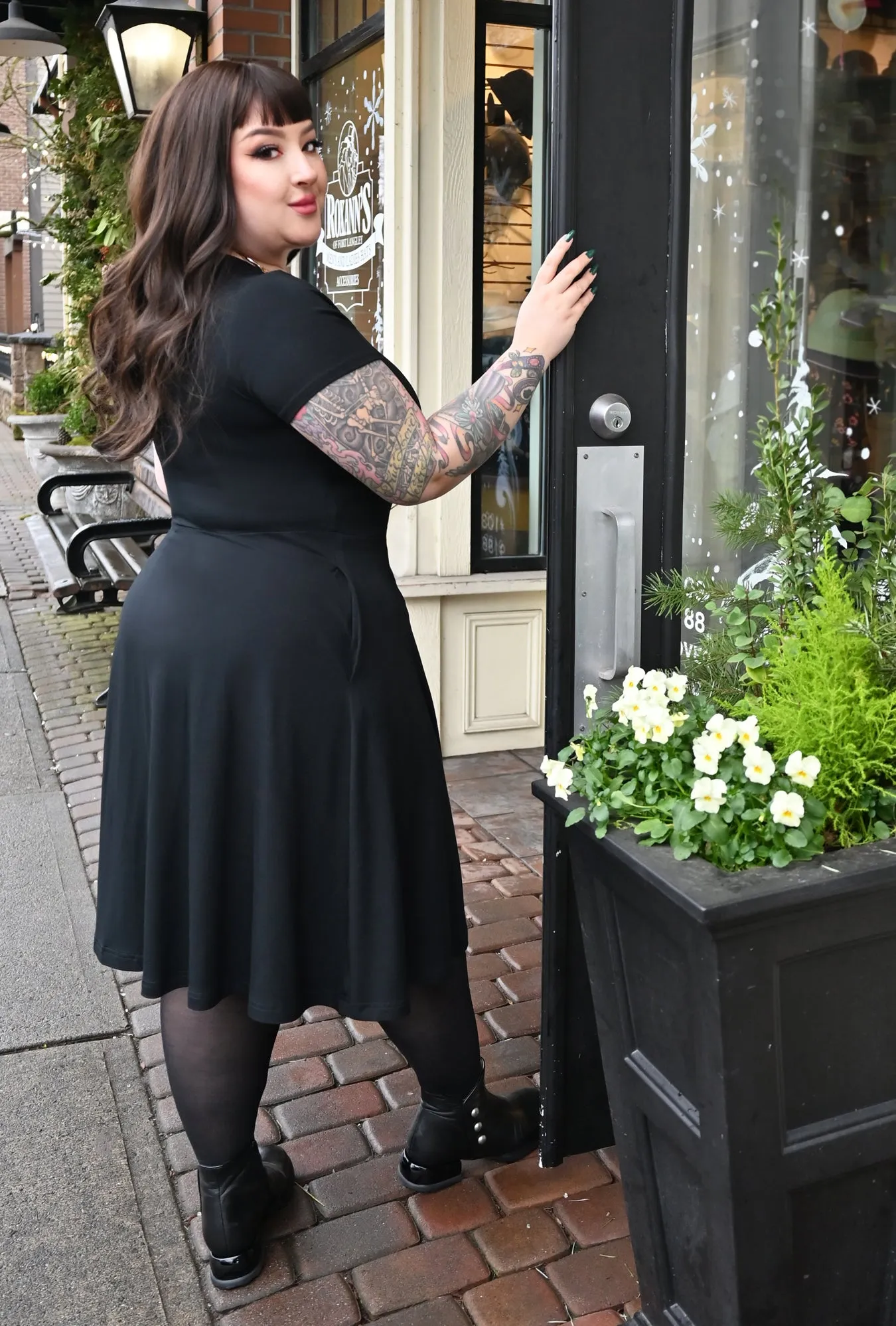 Farrah Dress - Black Bamboo Knit sold by Cherry Velvet product image thumbnail 5