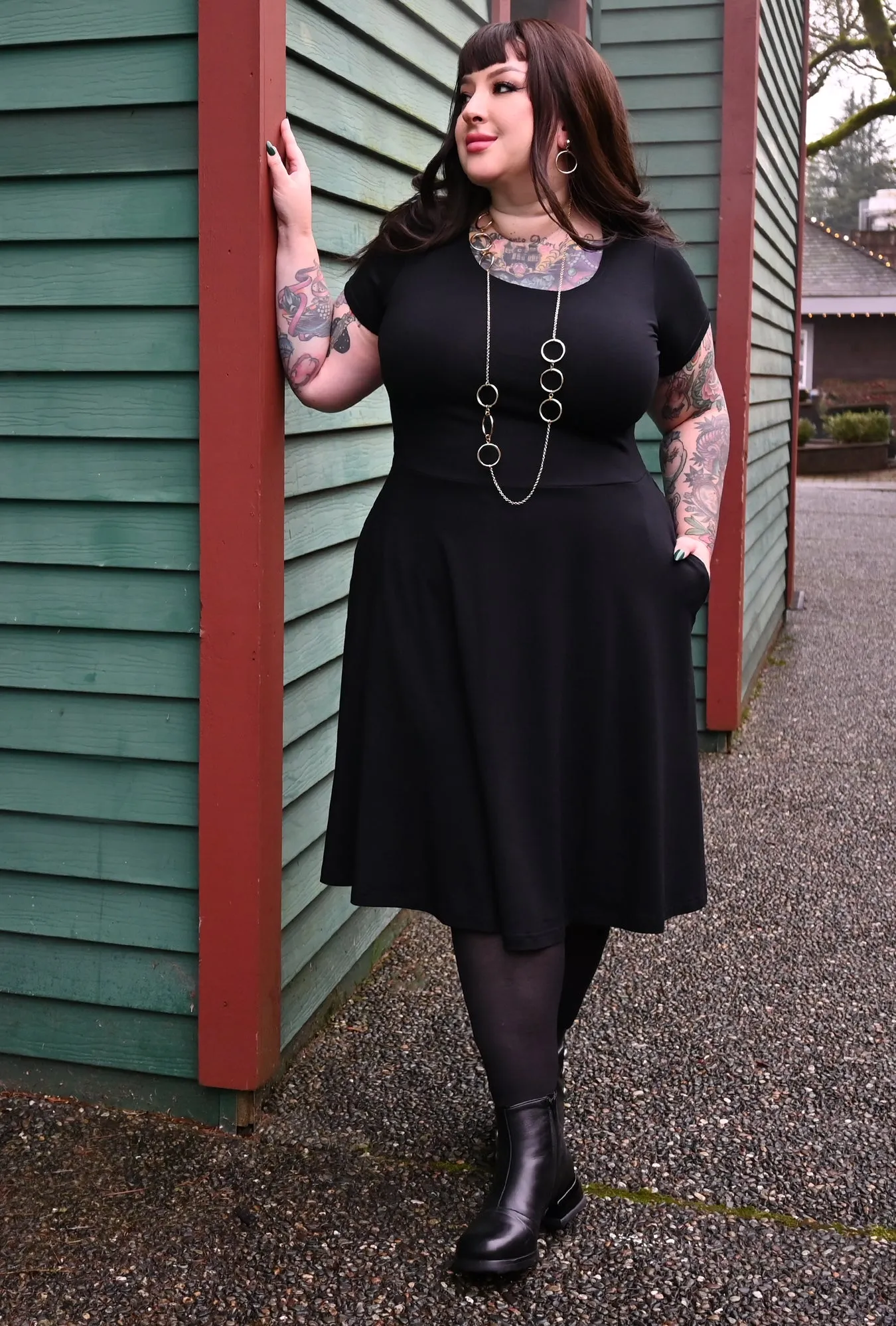 Farrah Dress - Black Bamboo Knit sold by Cherry Velvet product image thumbnail 2