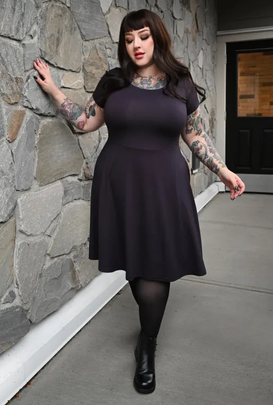 Farrah Dress - Ink Bamboo Knit sold by Cherry Velvet