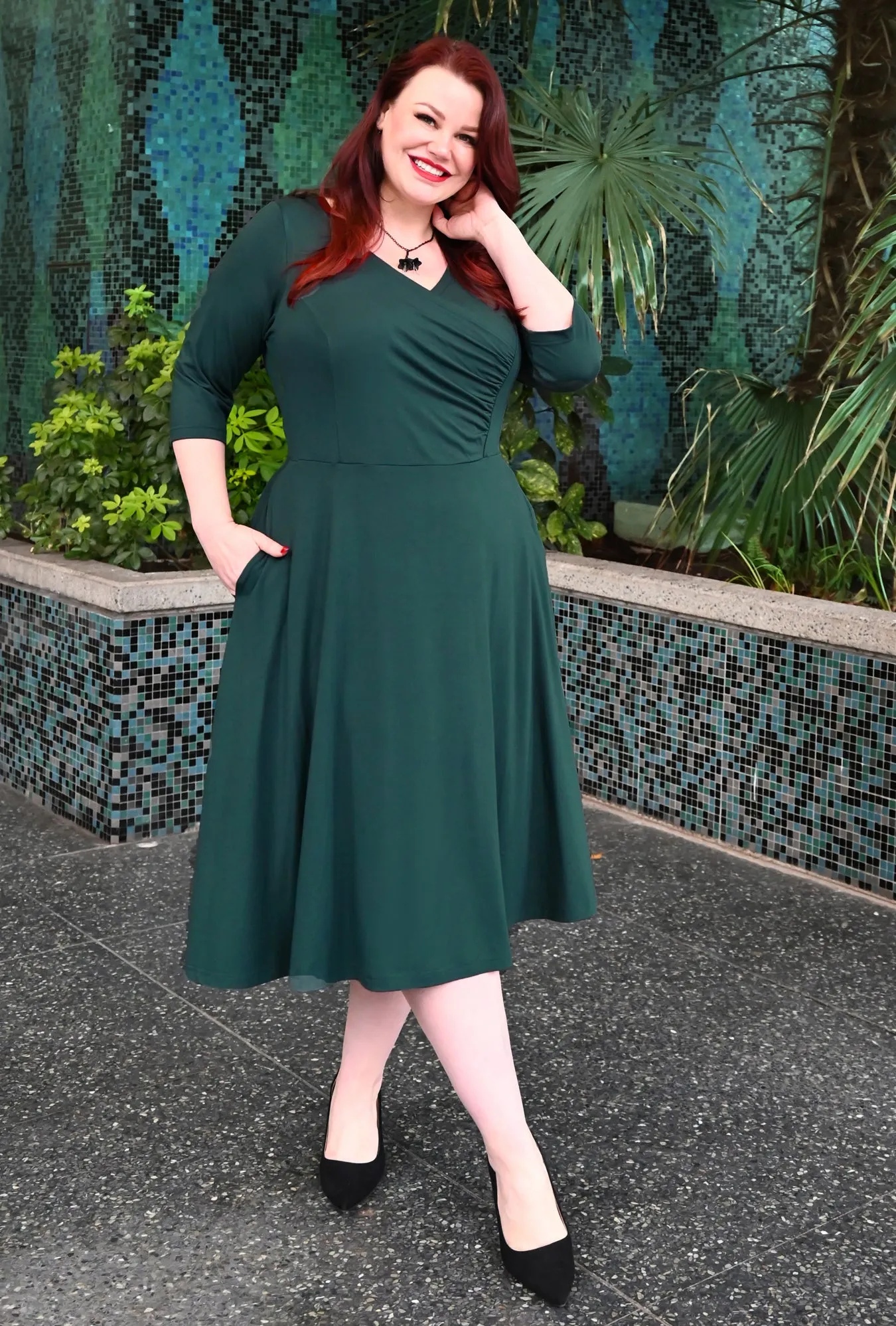 Harmony Dress - Rainforest Bamboo Knit sold by Cherry Velvet