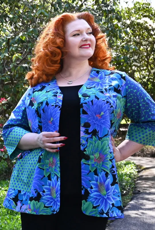 Delilah Dream Coat - Green Cactus Flower made by Cherry Velvet