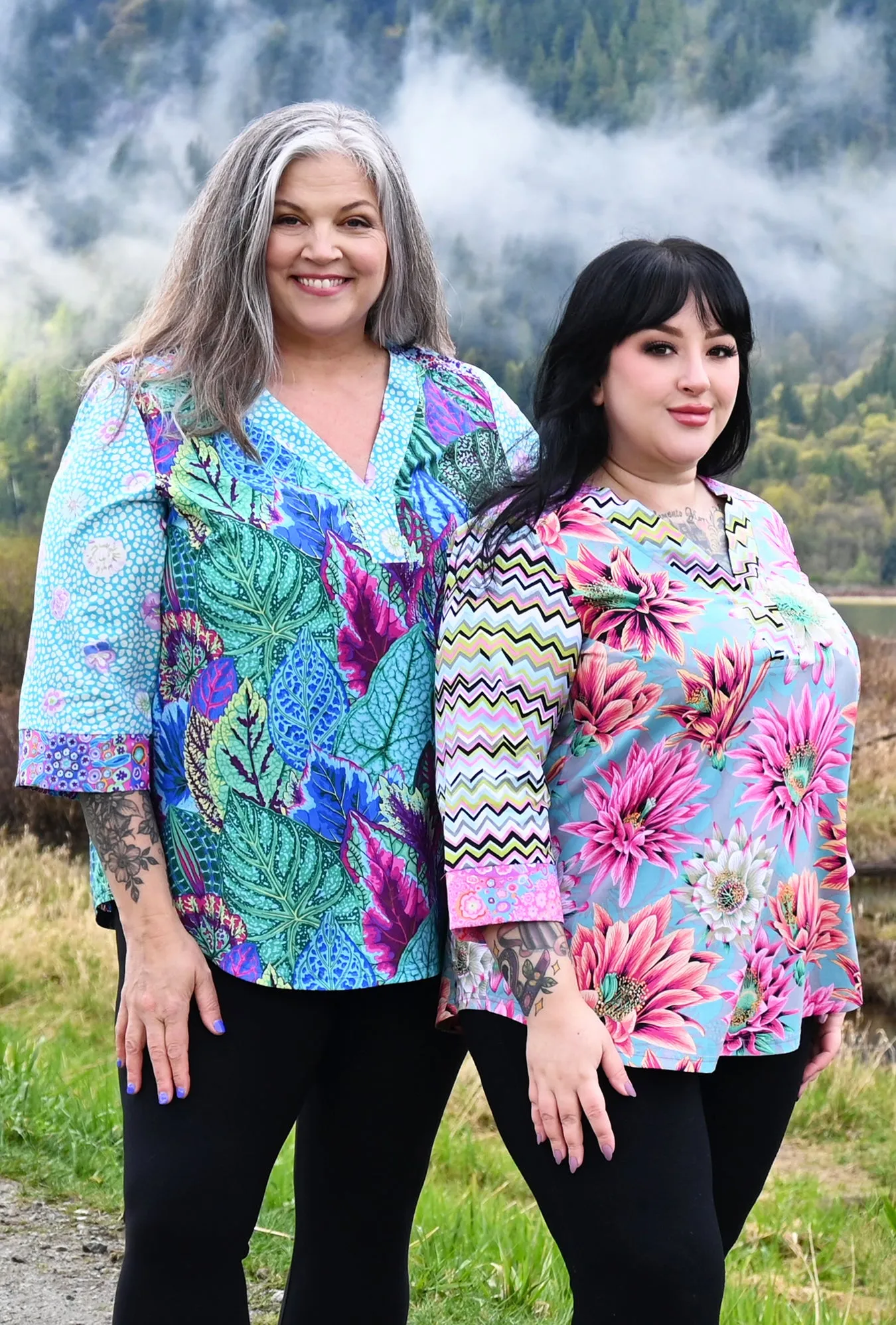 Eden Floral Shirt - Turquoise Coleus - only XL left sold by Cherry Velvet product image thumbnail 5