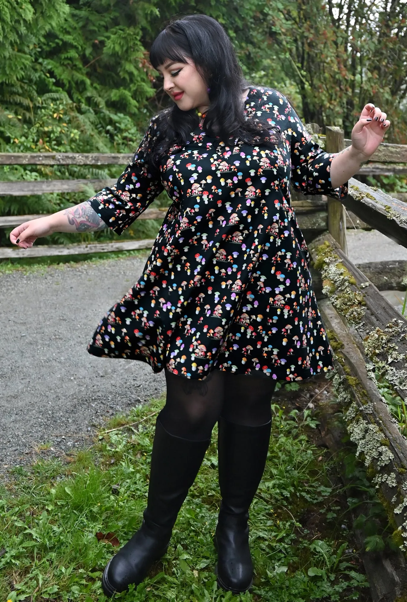 Greta - Shroomville - Kitschy Mushroom Tunic Dress sold by Cherry Velvet product image thumbnail 3