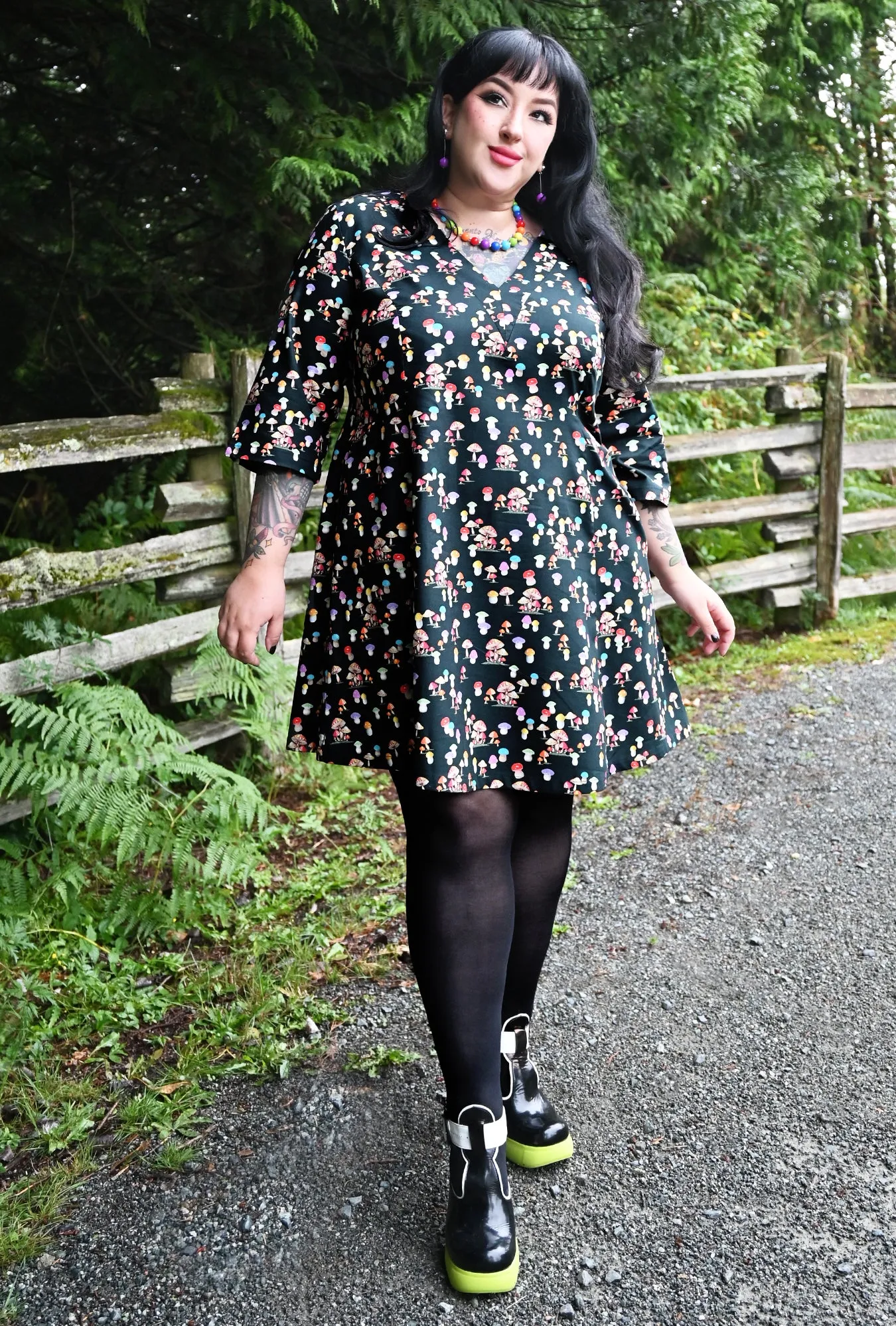 Greta - Shroomville - Kitschy Mushroom Tunic Dress sold by Cherry Velvet product image thumbnail 4