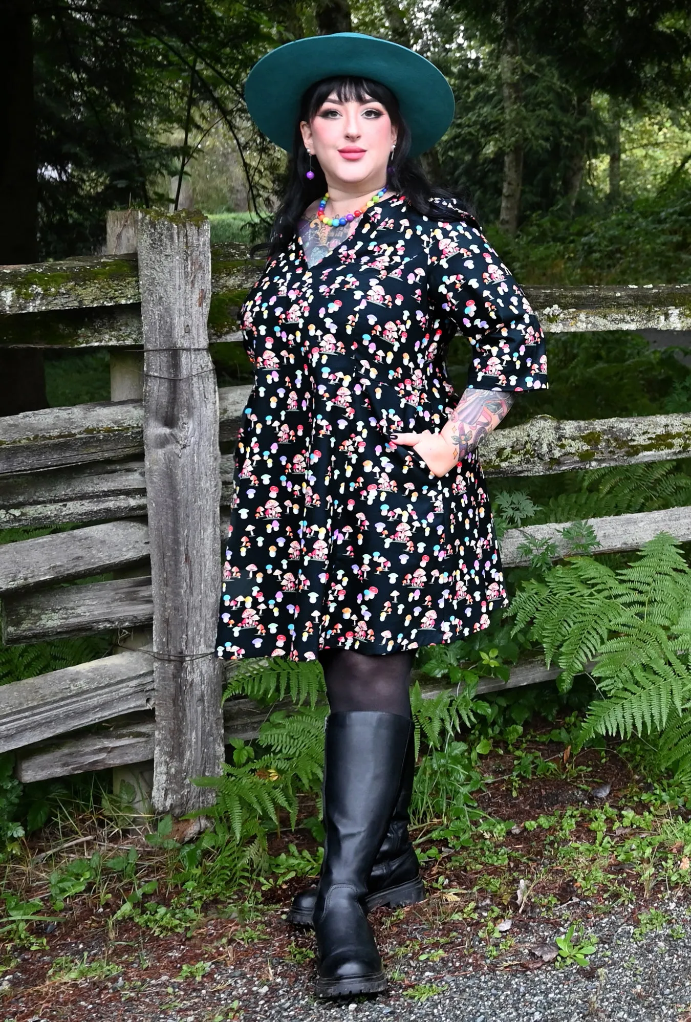 Greta - Shroomville - Kitschy Mushroom Tunic Dress sold by Cherry Velvet product image thumbnail 2