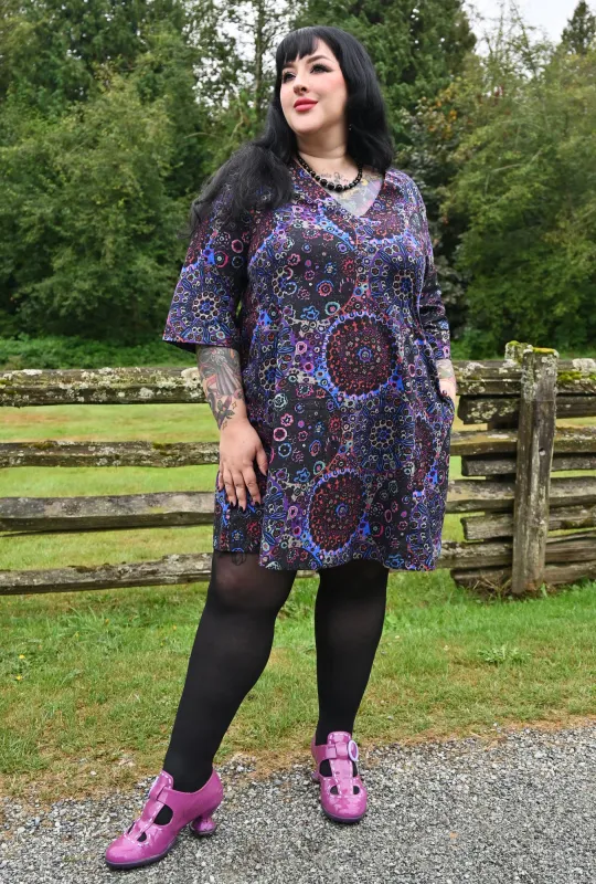 Greta - Dark Millifiore - Floral Mandala Tunic Dress sold by Cherry Velvet