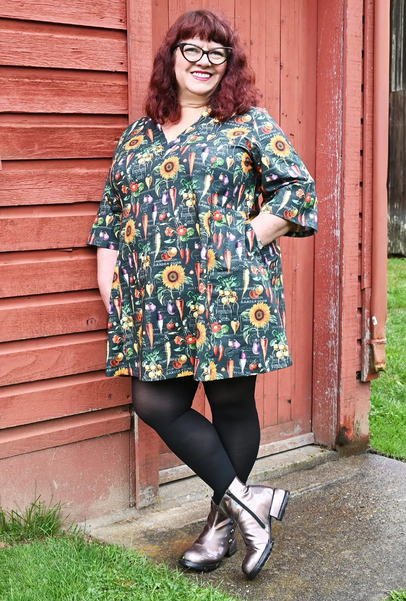 Greta- Turnip the Style - Vegetable Print Tunic Dress sold by Cherry Velvet product image thumbnail 5