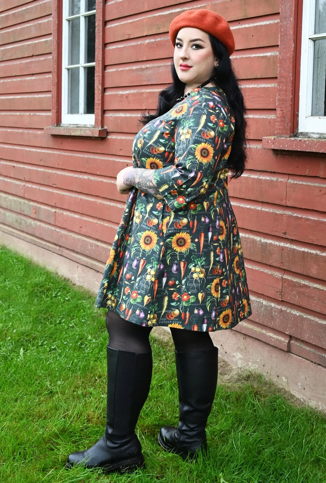 Greta- Turnip the Style - Vegetable Print Tunic Dress sold by Cherry Velvet product image thumbnail 4