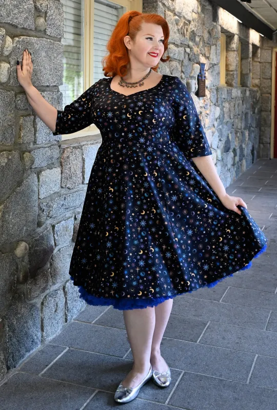 Marlene - Lunar Magick - Moon and Stars dress sold by Cherry Velvet