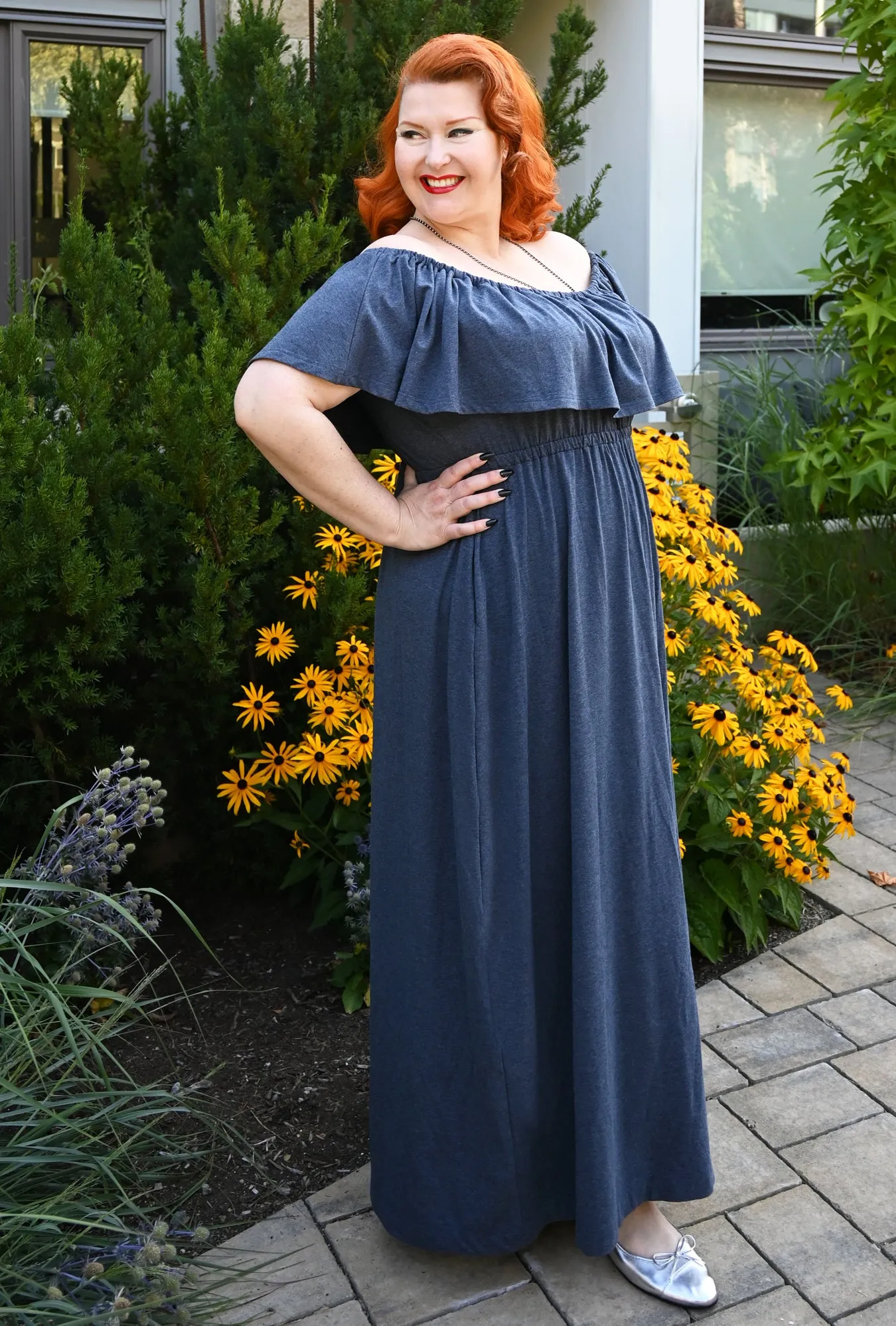Meadow Maxi Dress - Denim Blue Bamboo Knit sold by Cherry Velvet product image thumbnail 4