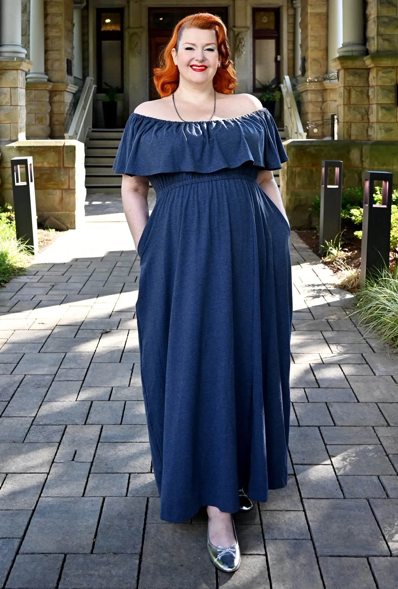 Meadow Maxi Dress - Denim Blue Bamboo Knit sold by Cherry Velvet product image thumbnail 2