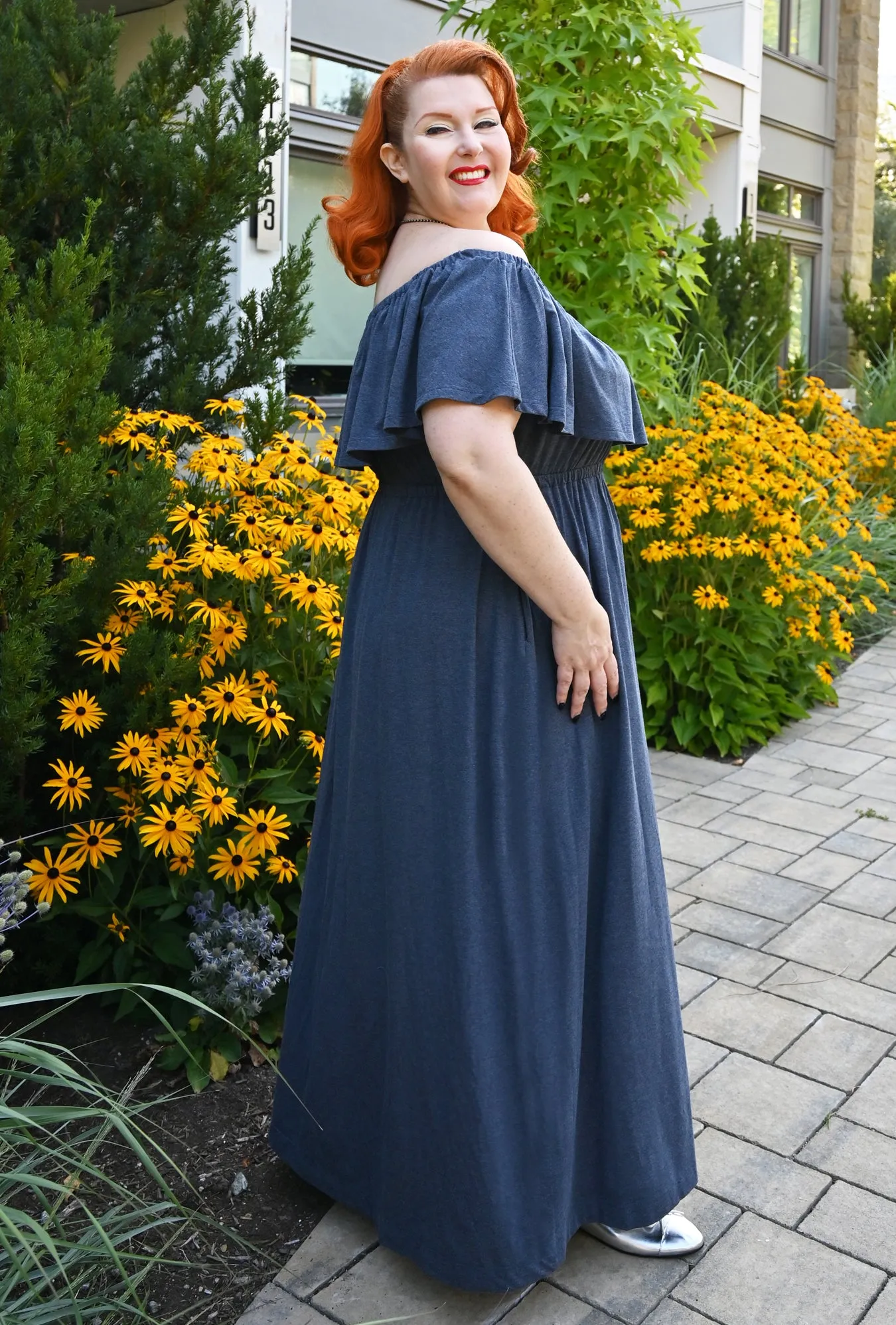 Meadow Maxi Dress - Denim Blue Bamboo Knit sold by Cherry Velvet product image thumbnail 3