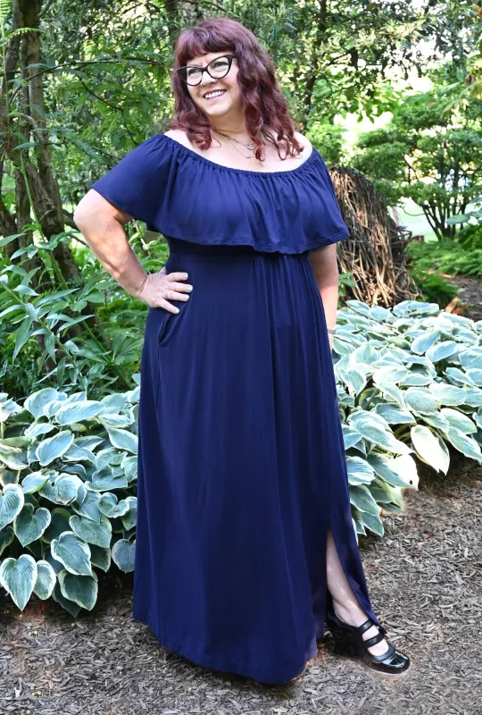 Meadow Maxi Dress - Midnight Purple Bamboo Knit sold by Cherry Velvet