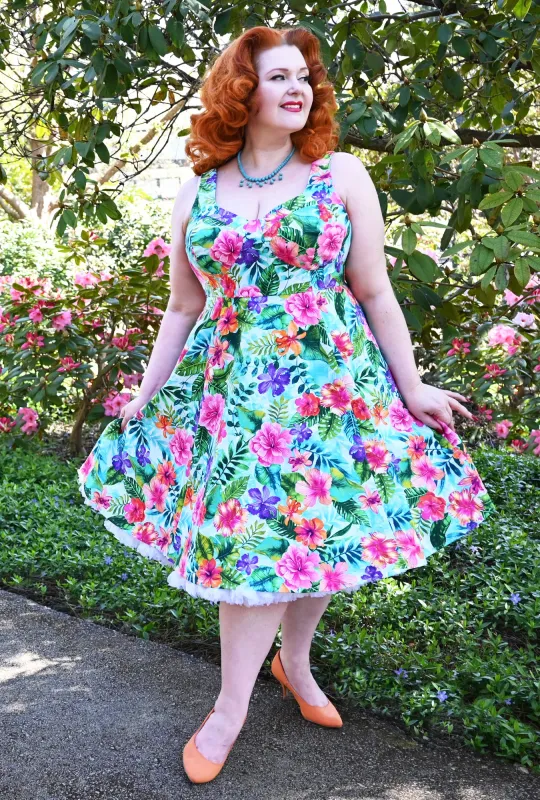 Doris - Hibis-kissed - Hawaiian Hibiscus Dress sold by Cherry Velvet